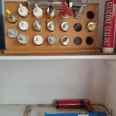 Calking guns and Caulk organizer