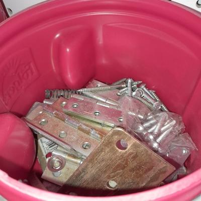Boxes, and cans full of home hardware - bolts, nuts, nails, and more