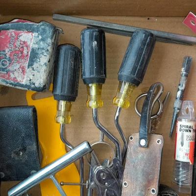 Assortment of small tools and home hardware