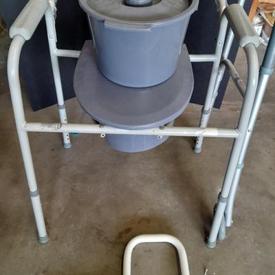 Adjustable legged Mobility walker with a Bariatric Commode