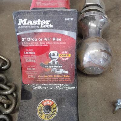 Automotive needs, Spotlight, hitch, chain, Jumper cables and more