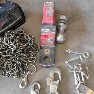 Automotive needs, Spotlight, hitch, chain, Jumper cables and more