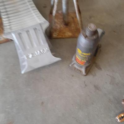 Jack stands, bottle jack, and EZ Jack