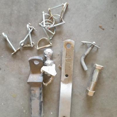 Trailer hitch, ball, and pins