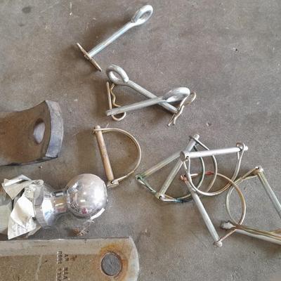 Trailer hitch, ball, and pins