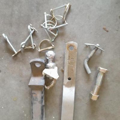 Trailer hitch, ball, and pins