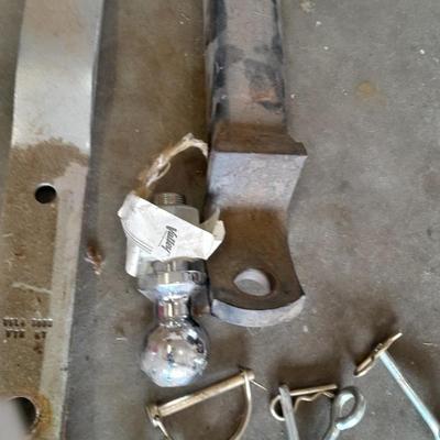 Trailer hitch, ball, and pins