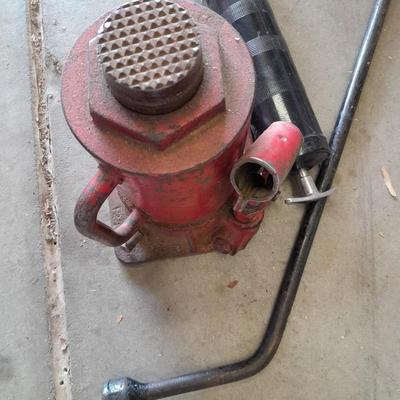 Bottle Jack, lug nut wrench and grease gun