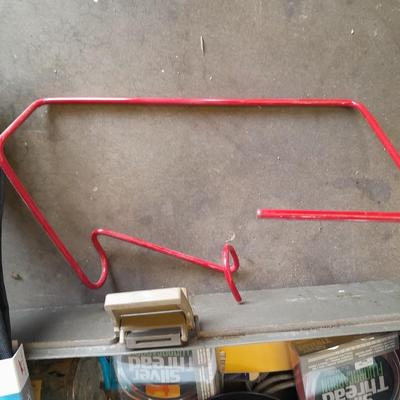 FISHING - tackle box with some tackle and fishing pole cloth sleeve cover