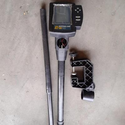 Boat seat stool, with battery-operated bottom-line side/ fish finder