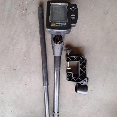 Boat seat stool, with battery-operated bottom-line side/ fish finder