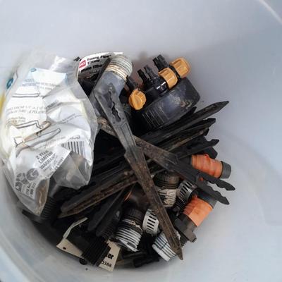 Rain Bird sprinkler heads, Drip line with attachments, and other watering / garden items