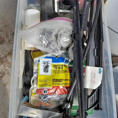 Rain Bird sprinkler heads, Drip line with attachments, and other watering / garden items