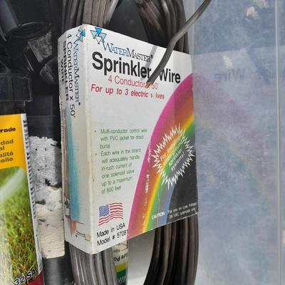 Rain Bird sprinkler heads, Drip line with attachments, and other watering / garden items