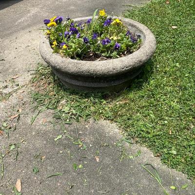 3 OLD Cement Planters 27 x 10