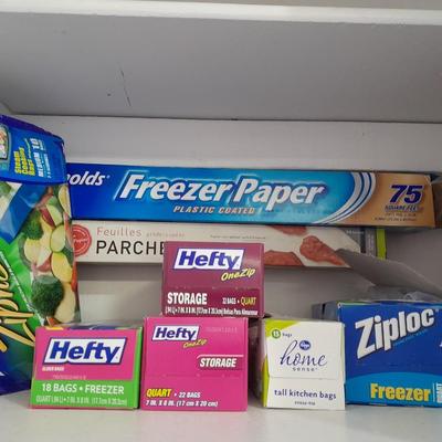 Kitchen storage bags and freezer paper
