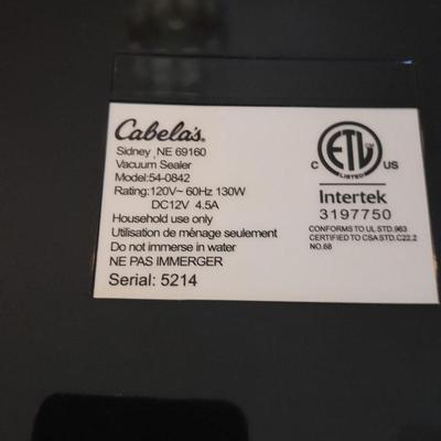 Cabela's Vacuum sealer with extra bags