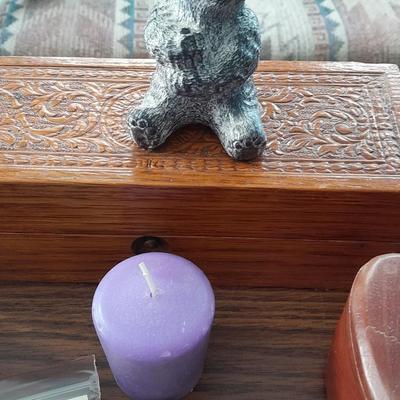 Push button locking wooden carved box, Puzzle trinket box and more