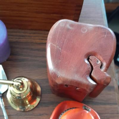 Push button locking wooden carved box, Puzzle trinket box and more