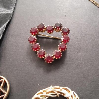 Fashion Jewelry, Angel necklace, red brooch, vintage hair clip and more