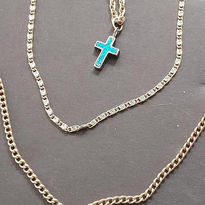 Fashion necklaces Birthstone angels, Turquoise and red colored Cross, and more