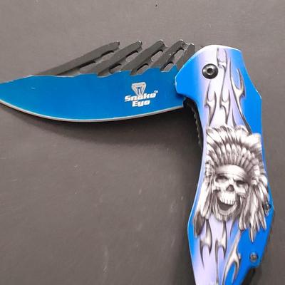 Skull chief Snake eye Knife with 3CR13 Steel blade
