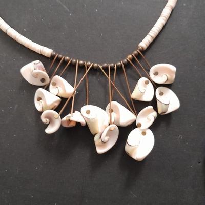 Beaded and real shells bead necklaces