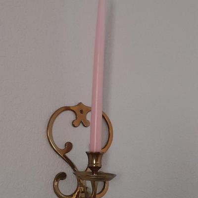 Ingraham wall clock with two metal candle sconces