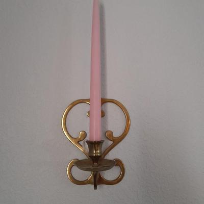 Ingraham wall clock with two metal candle sconces
