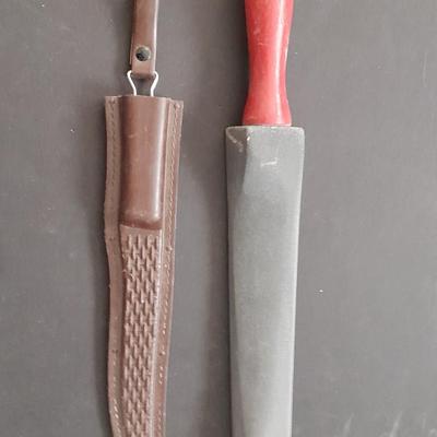 FISHING - Filet knives, with sharpener Coleman Western and vintage Harold Ensley knife with sheaths