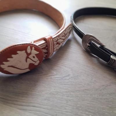 Two leather belts with Buckels 38