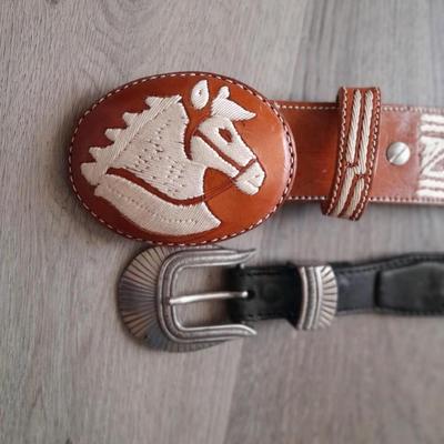 Two leather belts with Buckels 38