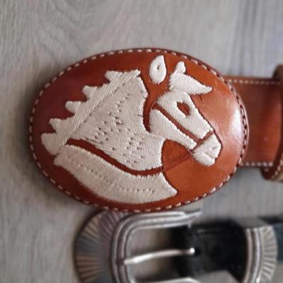 Two leather belts with Buckels 38