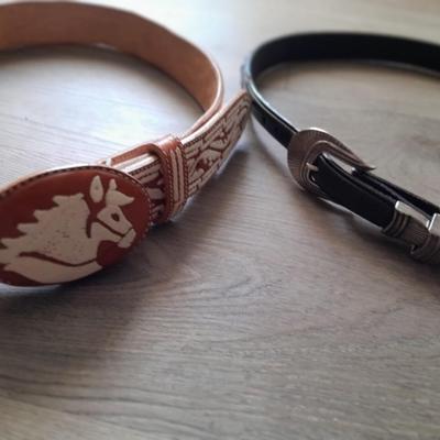 Two leather belts with Buckels 38