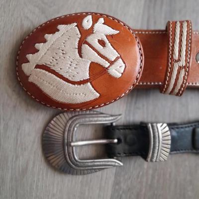 Two leather belts with Buckels 38