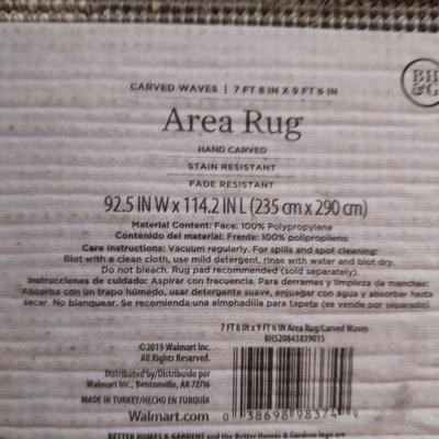 Carved waves Area rug with matching Accent rug