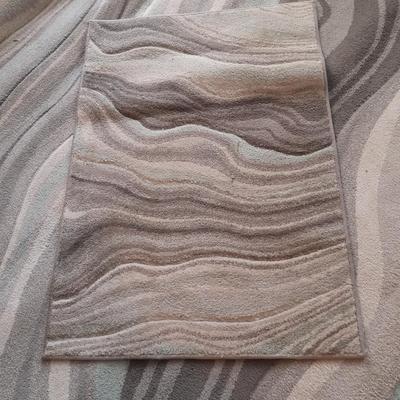 Carved waves Area rug with matching Accent rug
