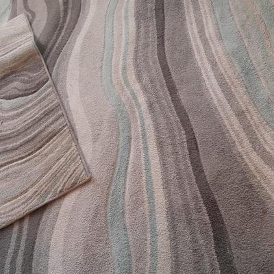 Carved waves Area rug with matching Accent rug