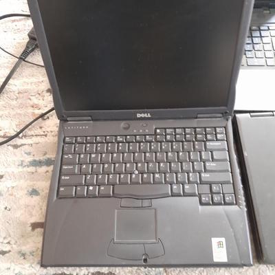 Three  broken laptops for parts or repair with chargers