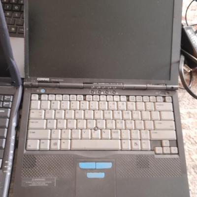Three  broken laptops for parts or repair with chargers