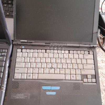 Three  broken laptops for parts or repair with chargers