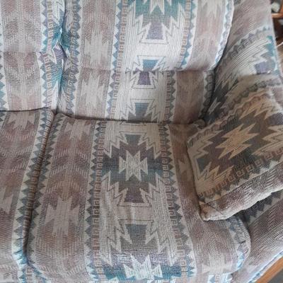 The Loren Mitchell Collection Southwestern style sofa with wood trim front (2)