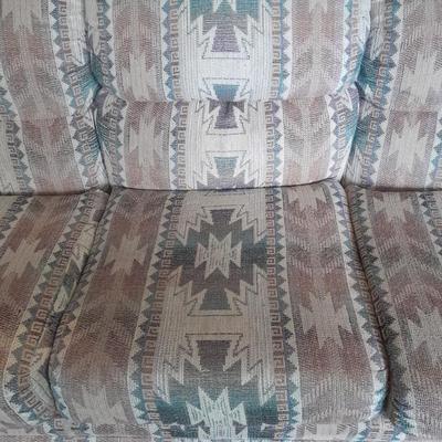 The Loren Mitchell Collection Southwestern style sofa with wood trim front (2)