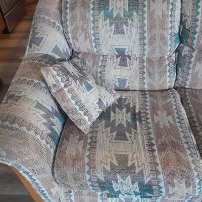 The Loren Mitchell Collection Southwestern style sofa with wood trim front (2)