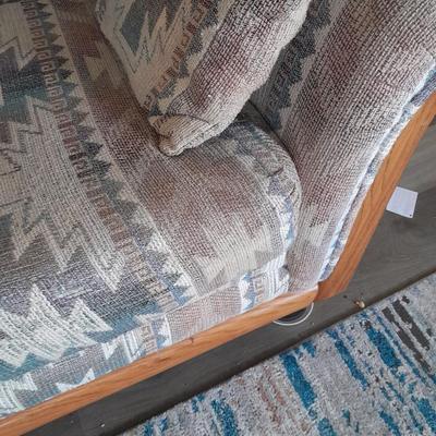 The Loren Mitchell Collection Southwestern style sofa with wood trim front (2)