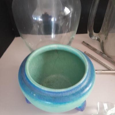Kitchen glassware, butter dish, jar pitcher and more