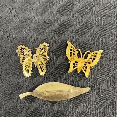 vintage gold tone pins