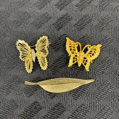 vintage gold tone pins