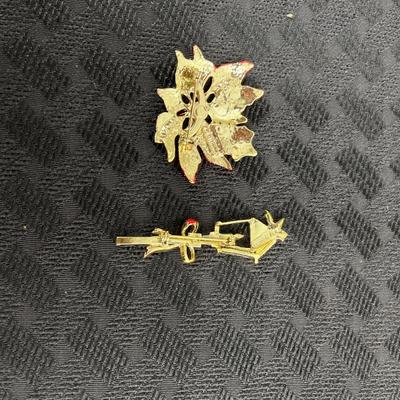 Pair Vintage Gerry's Christmas pins