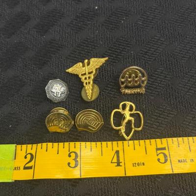 Assorted vintage gold tone pins